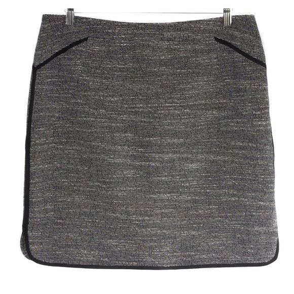 VINCE CAMUTO Black & White Tweed Rounded Hem Straight Pencil Skirt Size 12 - Picture 2 of 5